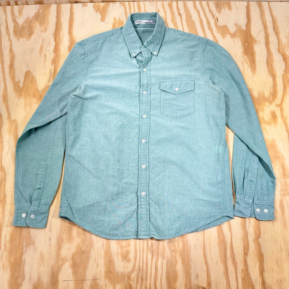Criquet Men's Green 100% Cotton Button Down Shirt Size M